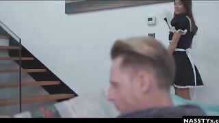 A hot Spanish maid, Liya Silver, fucks with the husband while the wife is out