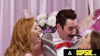 Lauren Phillips and April Olsen play a risqué sock game