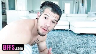 Bambi Black, Demi Sutra, and Megan Winters enjoy hardcore sex during a movie night