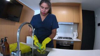 I discovered a secret of the maid and she paid me with her body
