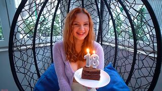 A young guy fucked a cute, petite girl on her 18th birthday