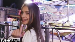 TUSHYRAW Perfect petite Vanessa tries anal sex and gets her asshole gapped