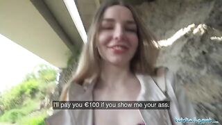 Hot Ukrainian girl has sex with stranger on the city streets