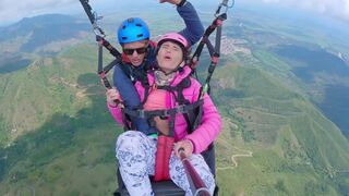 Squirt orgasm while paragliding at 2200 m above the sea, an extreme thrill
