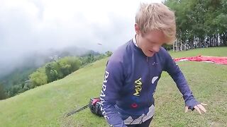 Squirt orgasm while paragliding at 2200 m above the sea, an extreme thrill