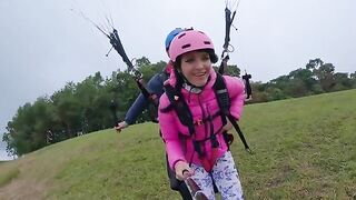Squirt orgasm while paragliding at 2200 m above the sea, an extreme thrill