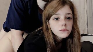 Cute girl has slow sex with her roommate