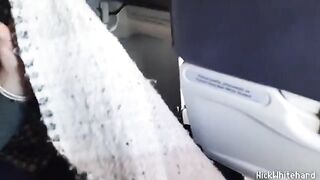 The horny pilot's wife shows her big boobs on the airplane