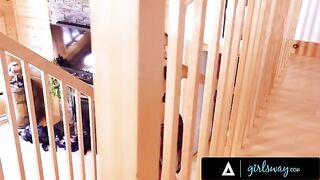The girl caught her best friend masturbating and had to engage in intimate acts