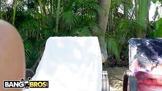 Julianna Vega shakes big tits and giant booty in oil
