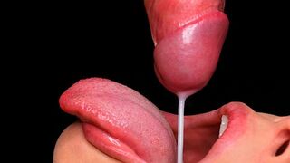 The best blowjob with cum in the mouth and sloppy ASMR action
