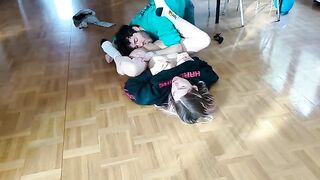 Horny GF gets fucked hard, squirts on the floor, and receives a huge load