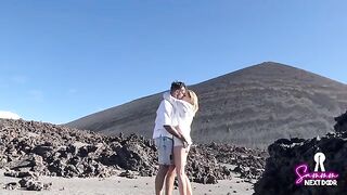 We climbed a volcano and he exploded in my mouth like a real couple