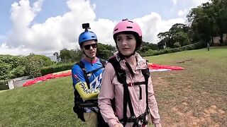 Paragliding and squirting adventure in Costa Rica with intense orgasm