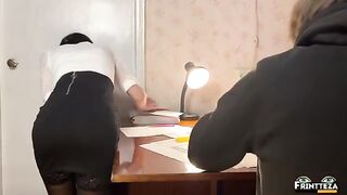 Instead of passing an important exam, a student got fucked by the teacher in a steamy encounter