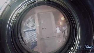 Girl was looking for underwear in the washing machine and got fucked