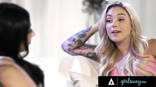 Two big-titted besties enjoy a passionate and intimate 69 pose