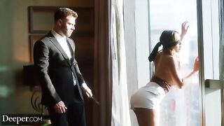 Deeper. A curvy babe, Kazumi, is dominated, gagged, and spanked hard in a sensual scene