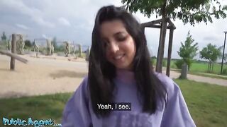 Skinny Italian college girl with perky tits and round ass fucks for cash