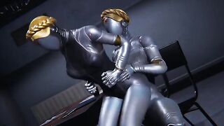 Hearth ballerinas Futanari Atomic, showcasing robots and huge cocks in a steamy scene