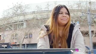 Amateur Yiyi Candy shows her boobs on the street before getting fucked hard
