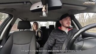 A hot girl is getting fucked by a lucky taxi driver in his car