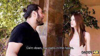 The girl is tired of her egocentric boyfriend and his dad, so she seduces him