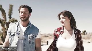 Seth fucked sexy brunette Gabbie on the car’s bonnet