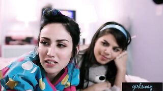A Retro Sleepover Scene Featuring Gina Valentina and Gianna Dior Getting Wild
