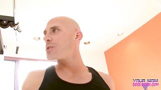 A blonde MILF, Shayla Laveaux, got her pussy railed by the gym trainer