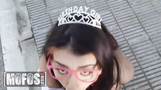 Jordi El Nino Polla surprises birthday girl Kitty Love on the street