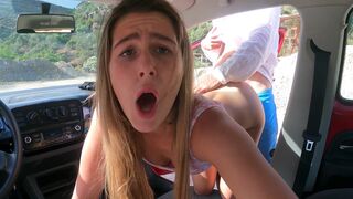 I get fucked hard in the car on public parking!
