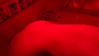 A blonde plays with sex toys in the bathroom and gets fucked hard