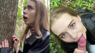 Public sex adventure in the forest with daring Californiababe