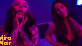 Two girls in a dress want to have fun with you, especially in latex