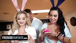 Bunnies Blake Blossom and Sandy Love get fucked for Easter