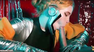 Ballerinas in a threesome for Atomic Heart, with intense facesitting
