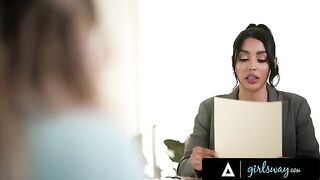 Busty lawyer Vanessa Sky destroys the pussy of her intern