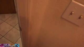 A stepson gets caught jerking off while his stepmom is getting ready for bed