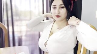 A hot girl with big boobs fucks her math teacher to pass the exam