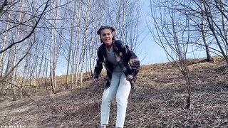 A pretty girl went camping and had sex with someone