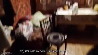 A young guy picked up a slut and fucked her in an abandoned house