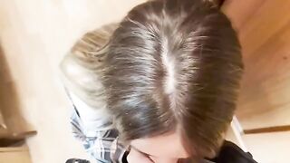 The cute girl fucks the courier for poor service while her husband is away