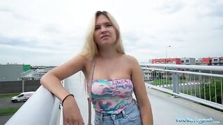 Agent provocateur Public seduces Irina Cage to fuck on the bridge