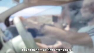 An exhibitionist guy gets his dick jerked by a stranger in the street