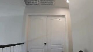 The blonde sneaks her boyfriend to her room, and they film in POV style