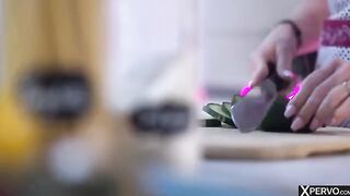 The mistress is fucking cooking up something femdom in the kitchen