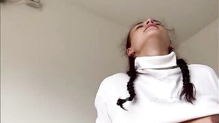 A pregnant stepsister with a big belly gets fucked by me hard