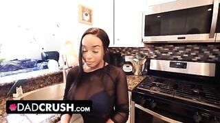 Busty stepdaughter Lily Starfire doesn’t wear a bra at home to seduce her stepdad