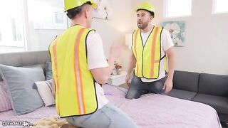 Petite Asian beauty thanks movers with her body and cum